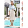 image:imageWillit Womens Linen Pleated Capri PantsWhite