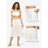 image:imageWillit Womens Linen Pleated Capri PantsWhite