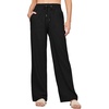 image:imageWillit Women Linen Pants Wide Leg Palazzo Trousers 33 Black XXXL