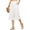 image:imageWillit Womens Linen Pleated Capri PantsWhite