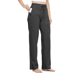 image:imageWillit Womens Cotton Sweatpants with Pockets Straight Leg Lounge PantsGray