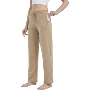 image:imageWillit Womens Cotton Sweatpants with Pockets Straight Leg Lounge PantsOatmeal