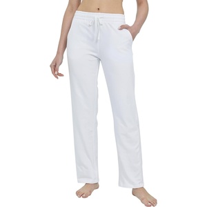 image:imageWillit Womens Cotton Sweatpants with Pockets Straight Leg Lounge PantsWhite