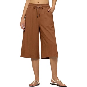 image:imageWillit Womens Linen Capri PantsCaramel