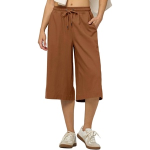 image:imageWillit Womens Linen Capri PantsCaramelupdate