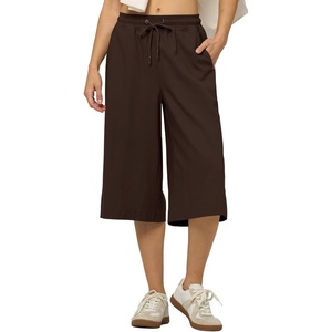 image:imageWillit Womens Linen Capri PantsDark Brownupdate