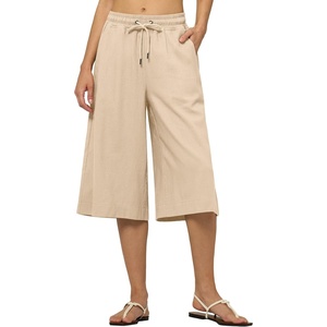 image:imageWillit Womens Linen Capri PantsKhaki