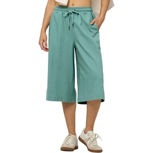 image:imageWillit Womens Linen Capri PantsLake Greenupdate