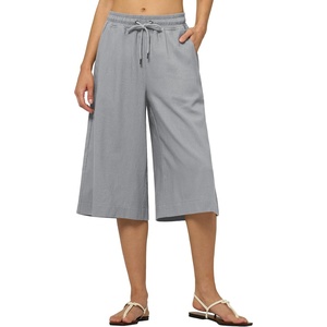 image:imageWillit Womens Linen Capri PantsLight Gray