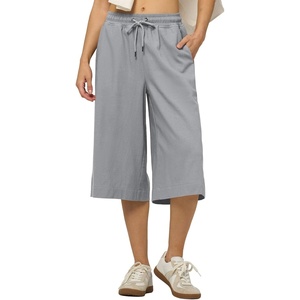 image:imageWillit Womens Linen Capri PantsLight Grayupdate