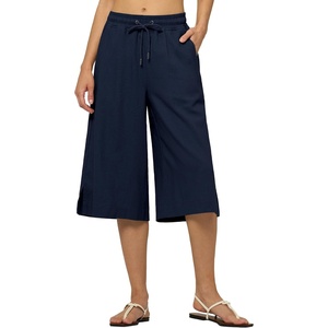 image:imageWillit Womens Linen Capri PantsNavy Blue