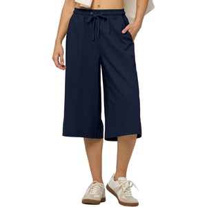 image:imageWillit Womens Linen Capri PantsNavy Blueupdate