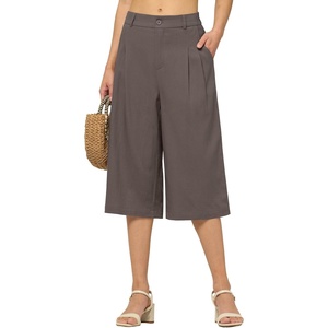 image:imageWillit Womens Linen Pleated Capri PantsGray