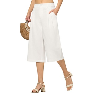 image:imageWillit Womens Linen Pleated Capri PantsWhite