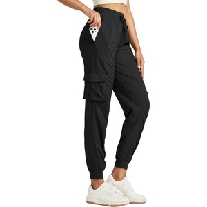 image:imageWillit Womens Studio Jogger Cargo Workout Hiking Track Pants Lightweight Athletic Dance Tapered Pants Quick DryBlack
