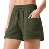 image:imageWillit Womens 4 Linen Blend Casual ShortsArmy Green