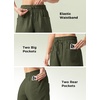 image:imageWillit Womens 4 Linen Blend Casual ShortsArmy Greenupdate