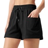 image:imageWillit Womens 4 Linen Blend Casual ShortsBlackupdate