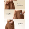 image:imageWillit Womens 4 Linen Blend Casual ShortsCaramelupdate