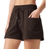 image:imageWillit Womens 4 Linen Blend Casual ShortsDark Brownupdate