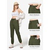 image:imageWillit Womens Linen Joggers Pants Lightweight BreathableArmy Green