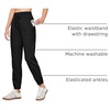 image:imageWillit Womens Linen Joggers Pants Lightweight BreathableBlack