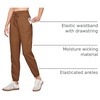 image:imageWillit Womens Linen Joggers Pants Lightweight BreathableCaramel