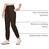 image:imageWillit Womens Linen Joggers Pants Lightweight BreathableDark Brown
