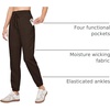 image:imageWillit Womens Linen Joggers Pants Lightweight BreathableDark Brown