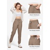 image:imageWillit Womens Linen Joggers Pants Lightweight BreathableDeep Khaki