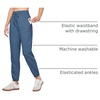 image:imageWillit Womens Linen Joggers Pants Lightweight BreathableDenim Blue