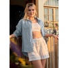 image:imageWillit Womens Linen Shirts Button Down Loose FitLight Blue
