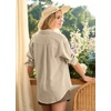 image:imageWillit Womens Linen Shirts Button Down Loose FitLight Khaki