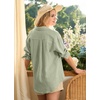 image:imageWillit Womens Linen Shirts Button Down Loose FitSage Green