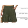 image:imageWillit Womens Linen Shorts Wide LegArmy Green