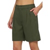 image:imageWillit Womens Linen Shorts Wide LegArmy Green