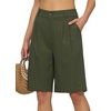 image:imageWillit Womens Linen Shorts Wide LegArmy Greenupdate