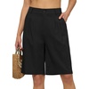 image:imageWillit Womens Linen Shorts Wide LegBlack