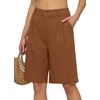 image:imageWillit Womens Linen Shorts Wide LegCaramel