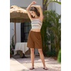 image:imageWillit Womens Linen Shorts Wide LegCaramelupdate