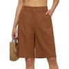 image:imageWillit Womens Linen Shorts Wide LegCaramelupdate