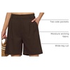image:imageWillit Womens Linen Shorts Wide LegDark Brown