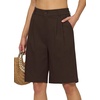 image:imageWillit Womens Linen Shorts Wide LegDark Brownupdate