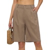 image:imageWillit Womens Linen Shorts Wide LegDeep Khakiupdate