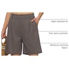 image:imageWillit Womens Linen Shorts Wide LegGray