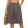 image:imageWillit Womens Linen Shorts Wide LegGrayupdate
