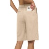 image:imageWillit Womens Linen Shorts Wide LegKhaki