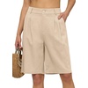 image:imageWillit Womens Linen Shorts Wide LegKhakiupdate