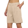 image:imageWillit Womens Linen Shorts Wide LegKhakiupdate