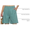 image:imageWillit Womens Linen Shorts Wide LegLake Green